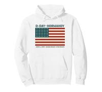 D-Day Normandy 48 Star American Flag Omaha Utah Beaches Pullover Hoodie