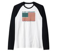 D-Day Normandy 48 Star American Flag Omaha Utah Beaches Raglan Baseball Tee