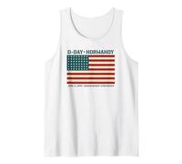 D-Day Normandy 48 Star American Flag Omaha Utah Beaches Tank Top