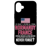 D-Day Normandy France Omaha Beach Utah Beach Never Forget Case for iPhone 16 Plus