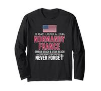 D-Day Normandy France Omaha Beach Utah Beach Never Forget Long Sleeve T-Shirt