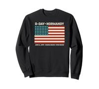 D-Day Normandy Omaha Utah Beaches 48 Star American Flag Sweatshirt