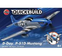 D-Day P-51D Mustang Quickbuild Airfix Beginner Kids Model Plane Aircraft 38pcs