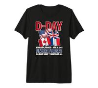 D-Day Waving Flags June 6, 1944 Normandy France Never Forget Premium T-Shirt