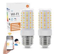 D dDraw Dimmable Wi-Fi Smart LED Bulbs,Compatible with Both Amazon Alexa and Google Assistant-Warm to Cool White (2700K-6500K) Adjustable Brightness from 1-100%(7W 800LM,AC 230V) 2Pack