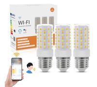 D dDraw Dimmable Wi-Fi Smart LED Bulbs with E27 Base,Compatible with Both Amazon Alexa and Google Assistant-Warm to Cool White (2700K-6500K) Adjustable Brightness from 1-100%(7W 800LM,AC 230V) 3Pack