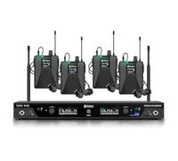 D Debra Audio PRO ST-202 UHF Stereo Wireless in Ear Monitor System, Dual Channel Wireless IEM with Monitoring Type for Stage, Receiver for Studio, Guitar, Band Performance (Dual Channel, 4 Bodypack)