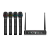 D Debra Audio Pro UHF 4-Channel Wireless Mic System, Handheld Mics, Me