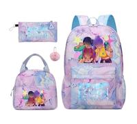 D-Demon H-Hunters Girls Backpack Set, Water Resistant Lightweight School Bag With Lunch Bag & Pencil Case(AS2)