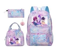 D-Demon H-Hunters Girls Backpack Set, Water Resistant Lightweight School Bag With Lunch Bag & Pencil Case(AS1)