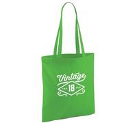 D Design Invent Print! 18th Birthday Bag Gift Present for Men Women Funny Tote Shopping Bag Happy 18th Keepsake Age 18 42cm x 38cm (Green)