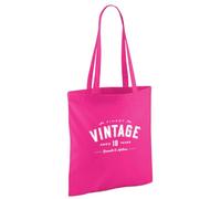D Design Invent Print! 18th Gift Bag Birthday Present for Men Women Funny Tote Shopping Bag Happy 18th Keepsake Age 18 - Size 42cm x 38cm (Pink)