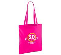 D Design Invent Print! 20th Gift Bag Birthday Present for Men Women Funny Gift Tote Shopping Bag Keepsake Age 20 Present 42cm x 38cm (Pink)