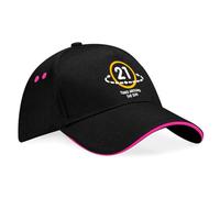 D Design Invent Print! 21st Birthday Party Hat Gift for Men Women Hat Baseball Cap Age Happy 21st Birthday 21 Keepsake Present - Adjustable (UK, Alpha, One Size, Black - Pink)