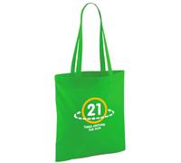 D Design Invent Print! 21st Gift Bag Birthday Present for Men Women Funny Gift Tote Shopping Bag Happy 21st Birthday Keepsake Age 21 Present 42cm x 38cm (Green)