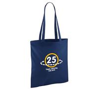 D Design Invent Print! 25th Gift Bag Birthday Present for Men Women Funny Gift Tote Shopping Bag Happy 25th Birthday Keepsake Age 25 Present 42cm x 38cm (Navy)