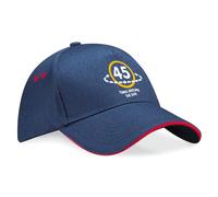 D Design Invent Print! 45th Birthday Gift Party Hat for Men Women Hat Baseball Cap Age Happy 45th Birthday 45 Keepsake Present - Adjustable (UK, Alpha, One Size, Navy - Red)