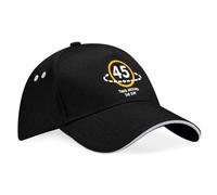 D Design Invent Print! 45th Birthday Gift Party Hat for Men Women Hat Baseball Cap Age Happy 45th Birthday 45 Keepsake Present - Adjustable (UK, Alpha, One Size, Black - Grey)