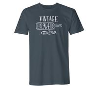 D Design Invent Print! 60th Birthday Gift Shirt for Men Gift Idea Keepsake Tee T Shirt T-Shirt Happy Birthday Vintage Present for Age 60 Year Old (UK, Alpha, M, Regular, Regular, Charcoal)