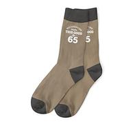 D Design Invent Print! 65th Birthday Gift Socks for Men Keepsake 65 Present Novelty Size 6-11 (Brown)