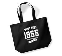 D Design Invent Print! 70th Birthday Gift Bag Keepsake Funny Novelty Tote for Women Ladies Age 70 Female Present Shopping Idea 47 x 70 x 12cm (Black)