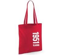 D Design Invent Print! 75th Birthday Gift Bag for Men Women Funny Gift Tote Shopping Age 75 Present 42cm x 38cm (Red)