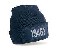 D Design Invent Print! 80th Birthday Gift Hat Gift for Men Women Vintage Beanie Keepsake Age 80 Present Gift Idea One Size Fits All (Acrylic, Blue)