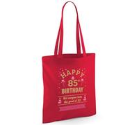 D Design Invent Print! 85th Birthday Gift Bag for Men Women Funny Gift Tote Shopping Bag Keepsake Age 85 Present 42cm x 38cm (Cotton, Red)