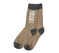 D Design Invent Print! 90th Birthday Gift Socks Men's Funny Present Keepsake for Age 90 Size 6 - 11 (Cotton, Tan Heel Toe)