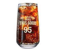 D Design Invent Print! 95th Birthday Gift Glass Mug Funny Printed Drinking Present for Men Women Age 95 Year Old Gift Idea Keepsake Happy Birthday - 480ml