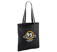 D Design Invent Print! 95th Gift Bag Birthday Present for Men Women Funny Gift Tote Shopping Bag Happy 95th Birthday Keepsake Age 95 Present 42cm x 38cm (Cotton, Black)