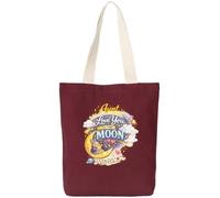 D Design Invent Print! Aunt Love You to the Moon and Back Gift Bag Tote, Canvas Shopping Bag - 42cm x 38cm (Maroon)