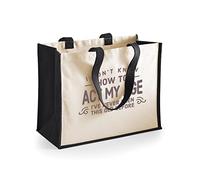 D Design Invent Print! Birthday Tote Bag Funny Shopping Gift for Women Act My Age 18th 21st 30th 40th 50th 60th 65th 70th 75th 80th 90th Present 42cm x 33cm x 19cm (Black)