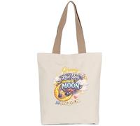 D Design Invent Print! Granny Gift Bag Love You to the Moon and Back Tote, Canvas Shopping Bag - 42cm x 38cm (Natural)