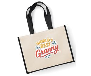 D Design Invent Print! Granny Gift Set, Cotton Jute Tote Bag with Matching Socks, Perfect Birthday or Xmas Present, Keepsake for Granny (Black Bag Only)