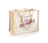 D Design Invent Print! Great Grandma Gift Bag Birthday Bag Personalised Present Mother’s Day Gift Idea Funny Novelty Gift Great Grandma Keepsake 42 x 33 x 19cm (Natural)