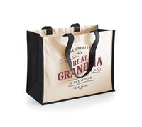 D Design Invent Print! Great Grandma Gift Bag Birthday Bag Personalised Present Mother’s Day Gift Idea Funny Novelty Gift Great Grandma Keepsake 42 x 33 x 19cm (Black)