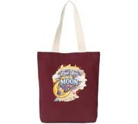 D Design Invent Print! Great Grandma Gift Bag Love You to the Moon and Back Tote, Canvas Shopping Bag - 42cm x 38cm (Maroon)