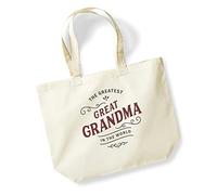D Design Invent Print! Great Grandma Gift Bag Tote Shopping Bag Birthday Gift Present for Great Grandma Keepsake Idea - Size: 47cm x 40cm x 12cm
