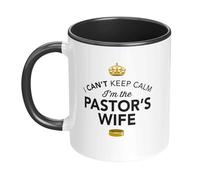 D Design Invent Print! I Can't Keep Calm I'm The Pastor’s Wife Gift Coffee Mug, 11oz, White with Black Handle, Wedding Gift Present & Keepsake