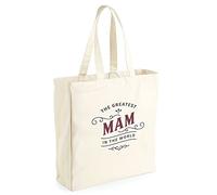 D Design Invent Print! Mam Gift Bag Personalised Present for Birthday Mother’s Day Gift Funny Novelty Mam Keepsake 40 x 39 x 13cm (Natural)