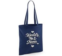 D Design Invent Print! Nana Gift Bag, Cotton Tote, Perfect for Birthday Mother’s Day or Xmas Present - 42cm x 38cm (Navy)