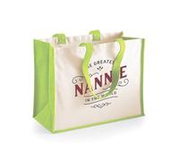 D Design Invent Print! Nannie Gift Bag Birthday Bag Personalised Present Nannie’s Day Gift Idea Funny Novelty Gift Nannie Keepsake 42 x 33 x 19cm (Green)