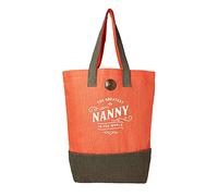 D Design Invent Print! Nanny Gift Bag Orange Brown Jute Canvas Tote for Nanny 50 x 48 x 17cm