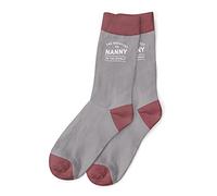 D Design Invent Print! Nanny Gift Socks Women's Funny Present Keepsake Size 4-7 (Grey/Burgundy)