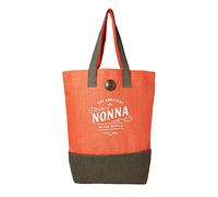 D Design Invent Print! Nonna Gift Bag Orange Brown Jute Canvas Tote for Nonna 50 x 48 x 17cm