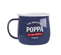 D Design Invent Print! Poppa Gift Steel Enamel Belly Mug Present Keepsake Coffee Drinking Cup for Poppa 12.5oz