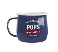 D Design Invent Print! Pops Gift Steel Enamel Belly Mug Present Keepsake Coffee Drinking Cup for Pops 12.5oz