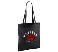 D Design Invent Print! Retirement Gift Bag Let's Party Tote for Men Women Mum Dad Funny Joke Present Gift Idea Retired Retire Age Keepsake Shopping Bag 42cm x 38cm (Black)
