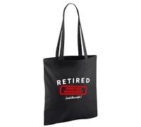 D Design Invent Print! Retirement Gift Bag New Management Tote for Men Women Mum Dad Funny Joke Present Gift Idea Retired Retire Age Keepsake Shopping Bag 42cm x 38cm (Black)